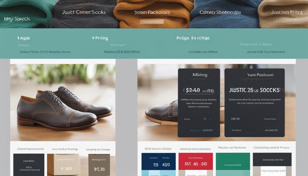 JustMySocks Pricing Options