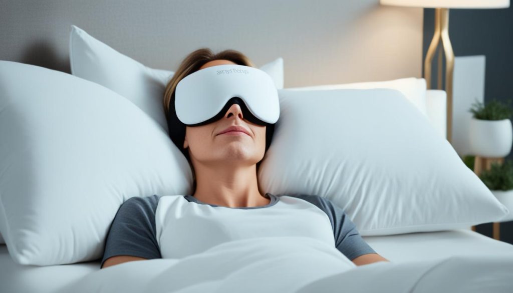 Prone sleeping position with Manta Sleep Mask