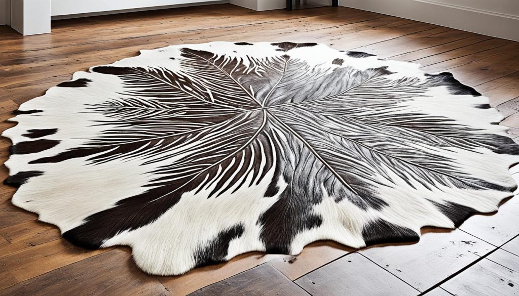 ethically sourced cowhide rug