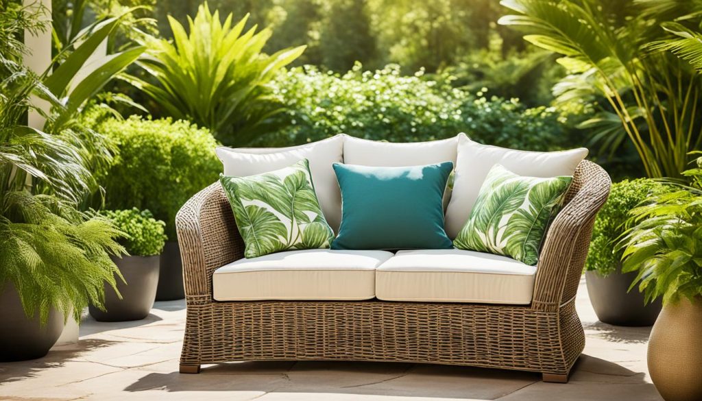 outdoor wicker sofa