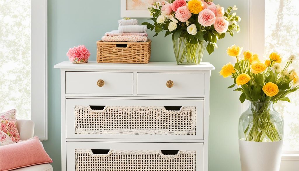 white wicker dresser