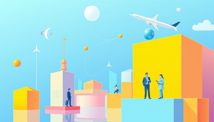 Generate an image representing eSIMX and its role in revolutionizing travel connectivity.