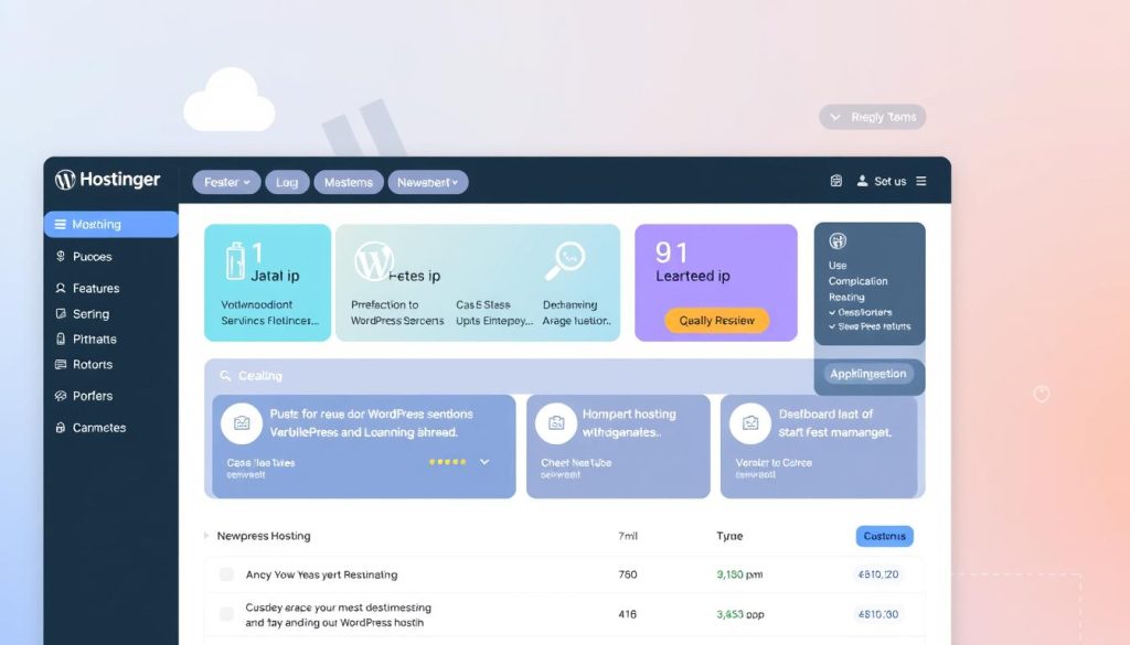 Image of Hostinger WordPress hosting dashboard
