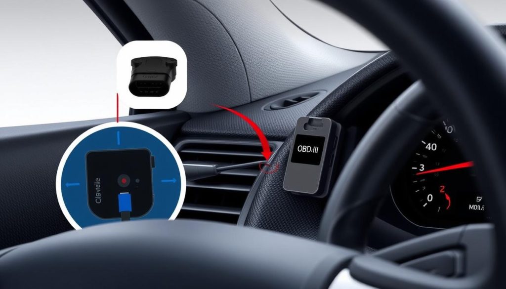 Image of OBDeleven device connected to a car's OBD-II port