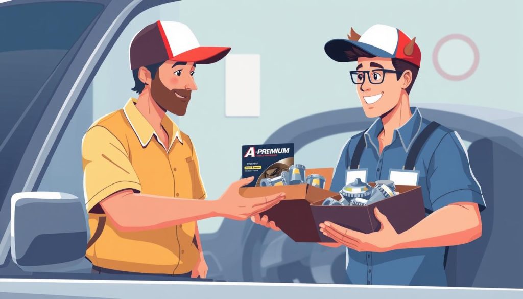 Image of a customer receiving A-Premium auto parts
