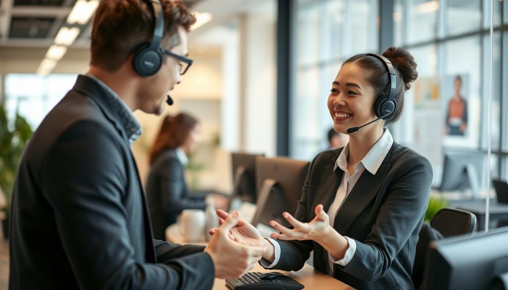 Image of a customer service representative assisting a customer