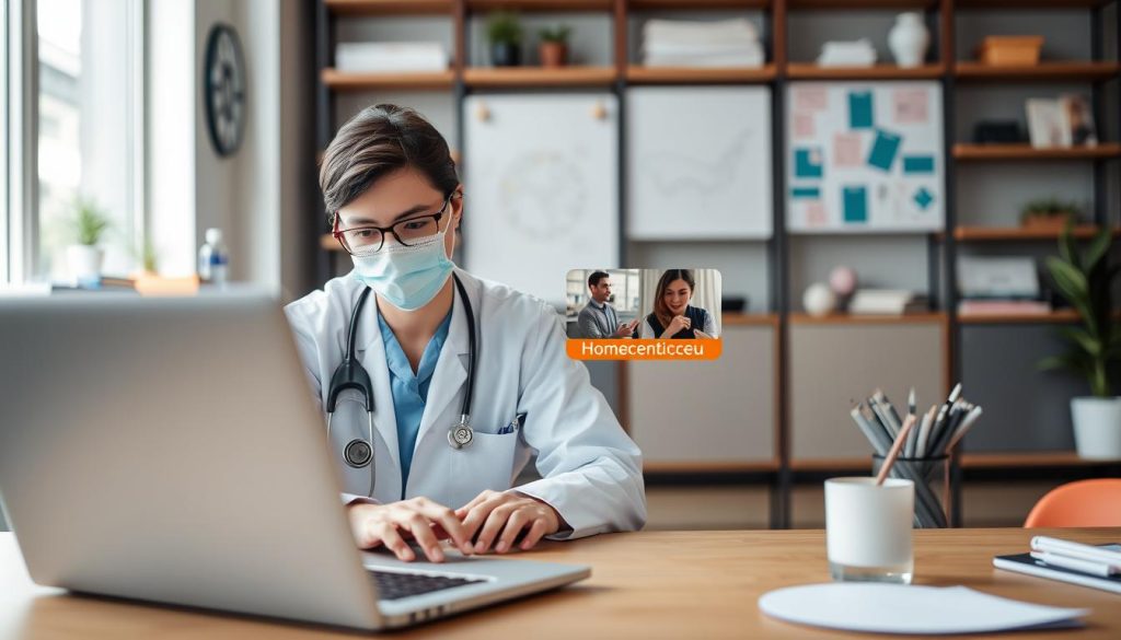 Image of a healthcare professional enrolling in a HomeCEU course on their laptop