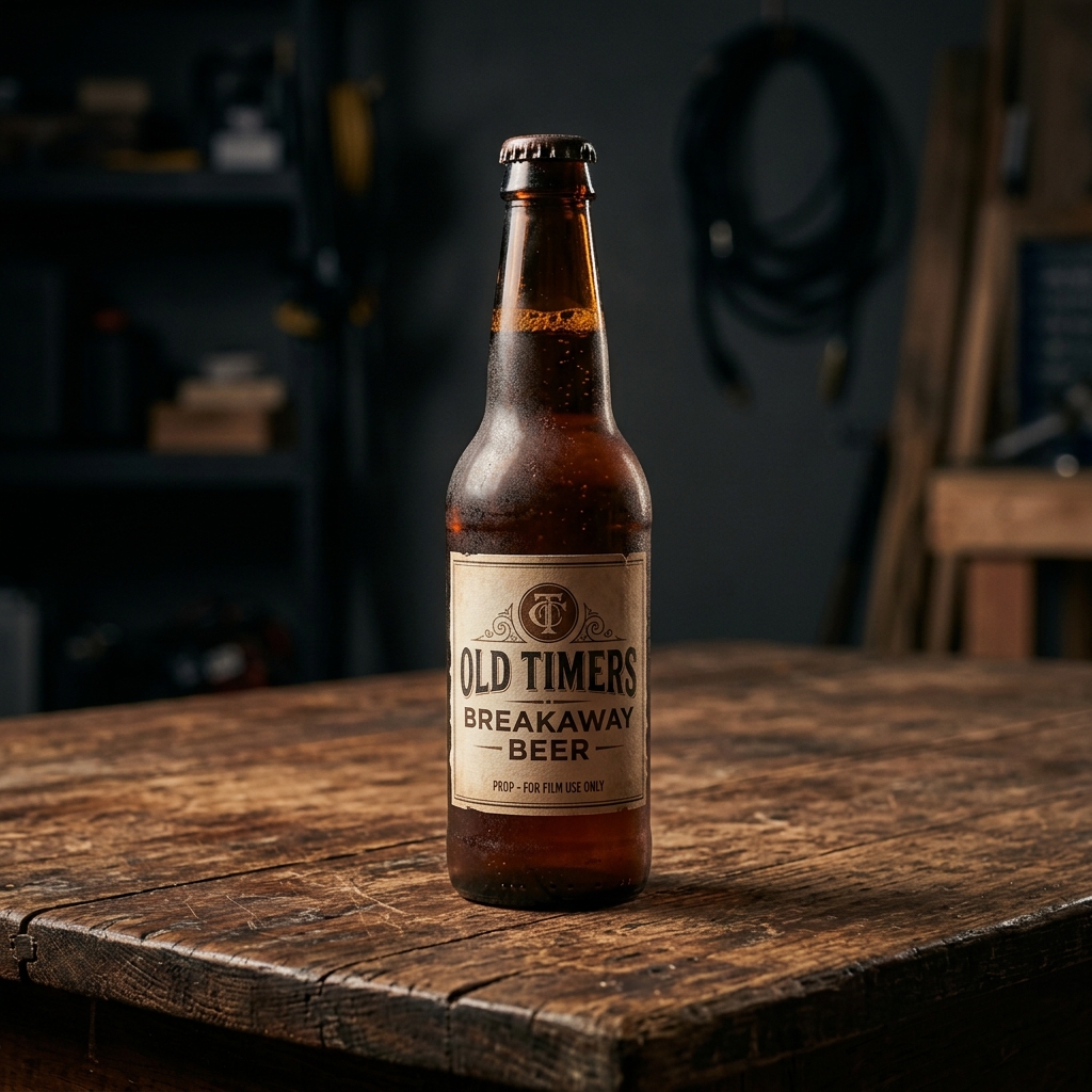 Breakaway bottle prop for film production - realistic amber beer bottle
