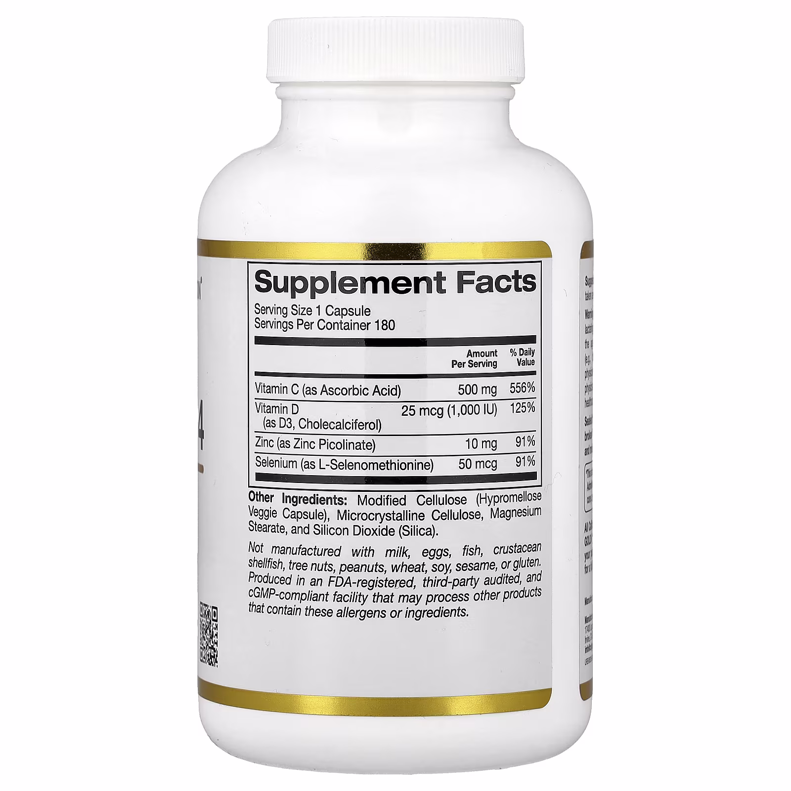 iHerb Defender 4 supplement facts label