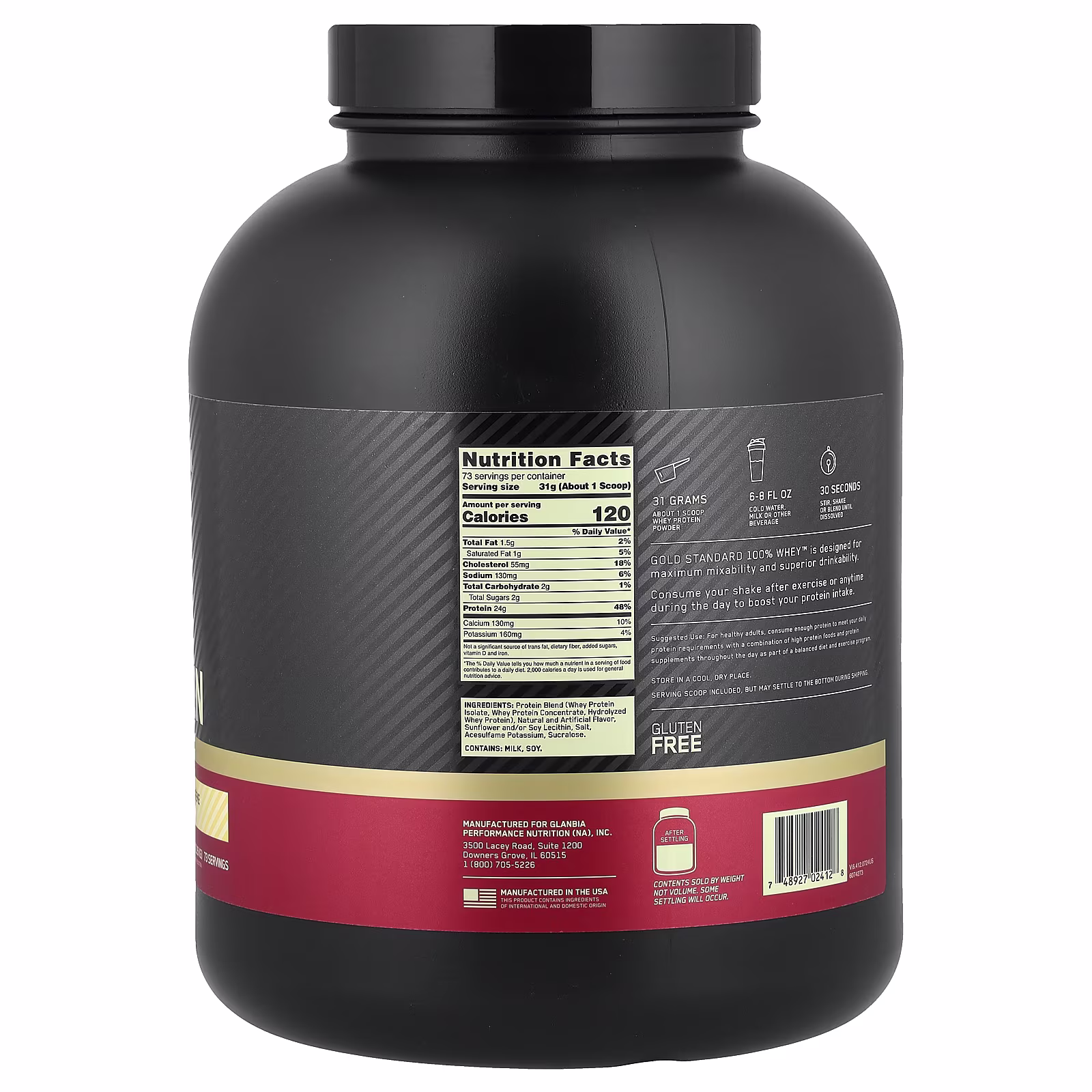 iHerb Optimum Nutrition Gold Standard Whey label photo